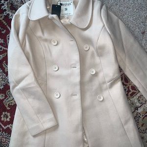 Beige Allegra K Peacoat SIZE xs